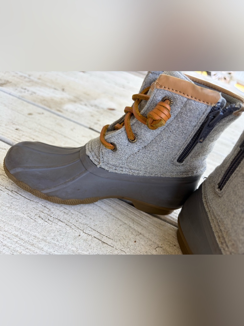 Sperry‎ Girls Saltwater Embossed Wool Duck Boots - Size 1 - Picture 5 of 10